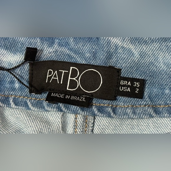 NEW PatBO Camila Coelho Denim Skirt NWT Sz 2 Beaded Accents - Picture 12 of 14